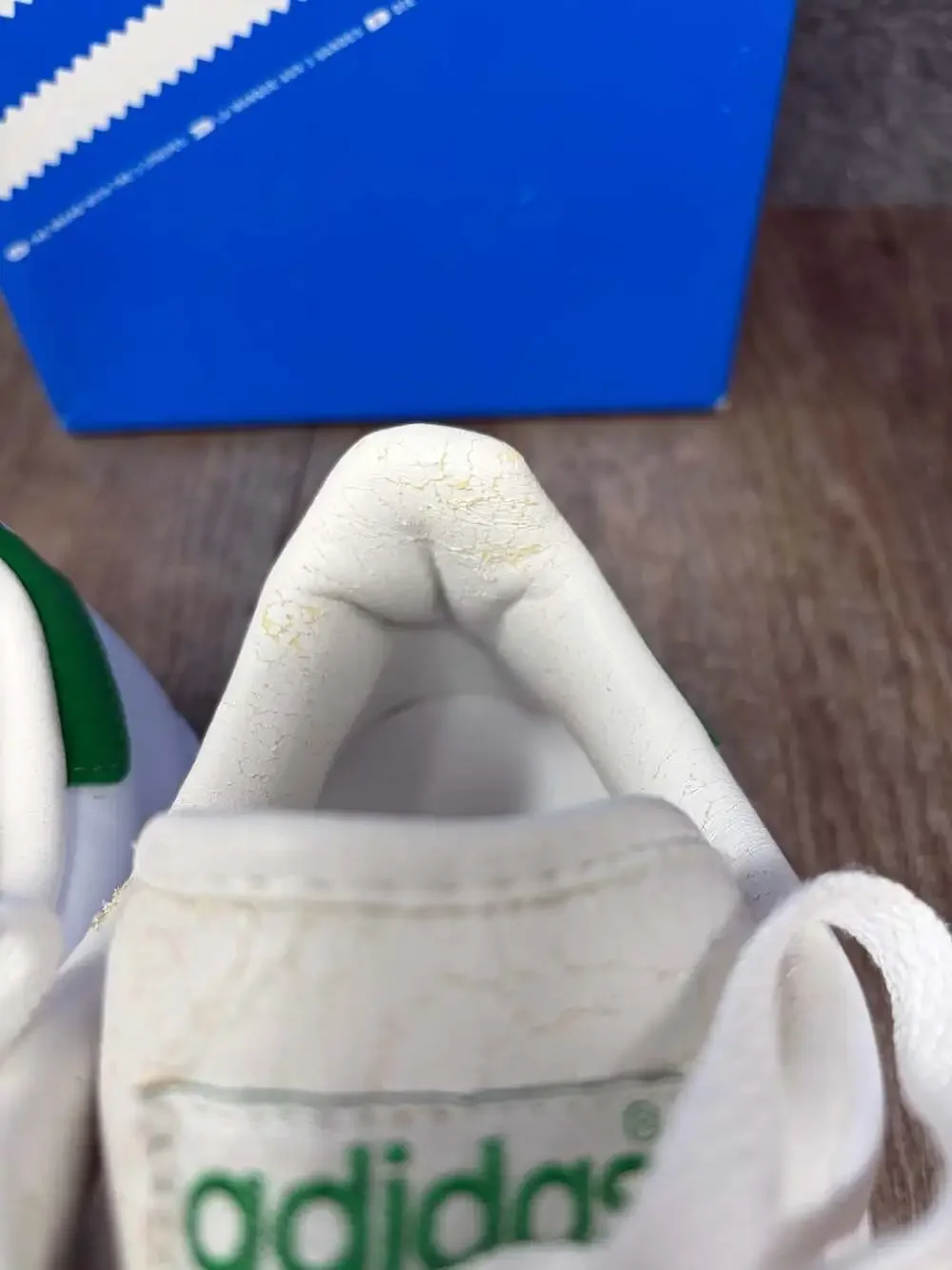 Adidas Stan Smith Womens 7.5 Youth 6 White Green Leather Sneakers NIB READ